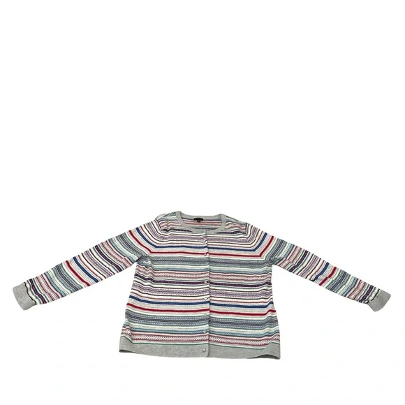 Talbots Multicolor Striped Cardigan Women’s Sweater Size Large - Picture 2 of 9